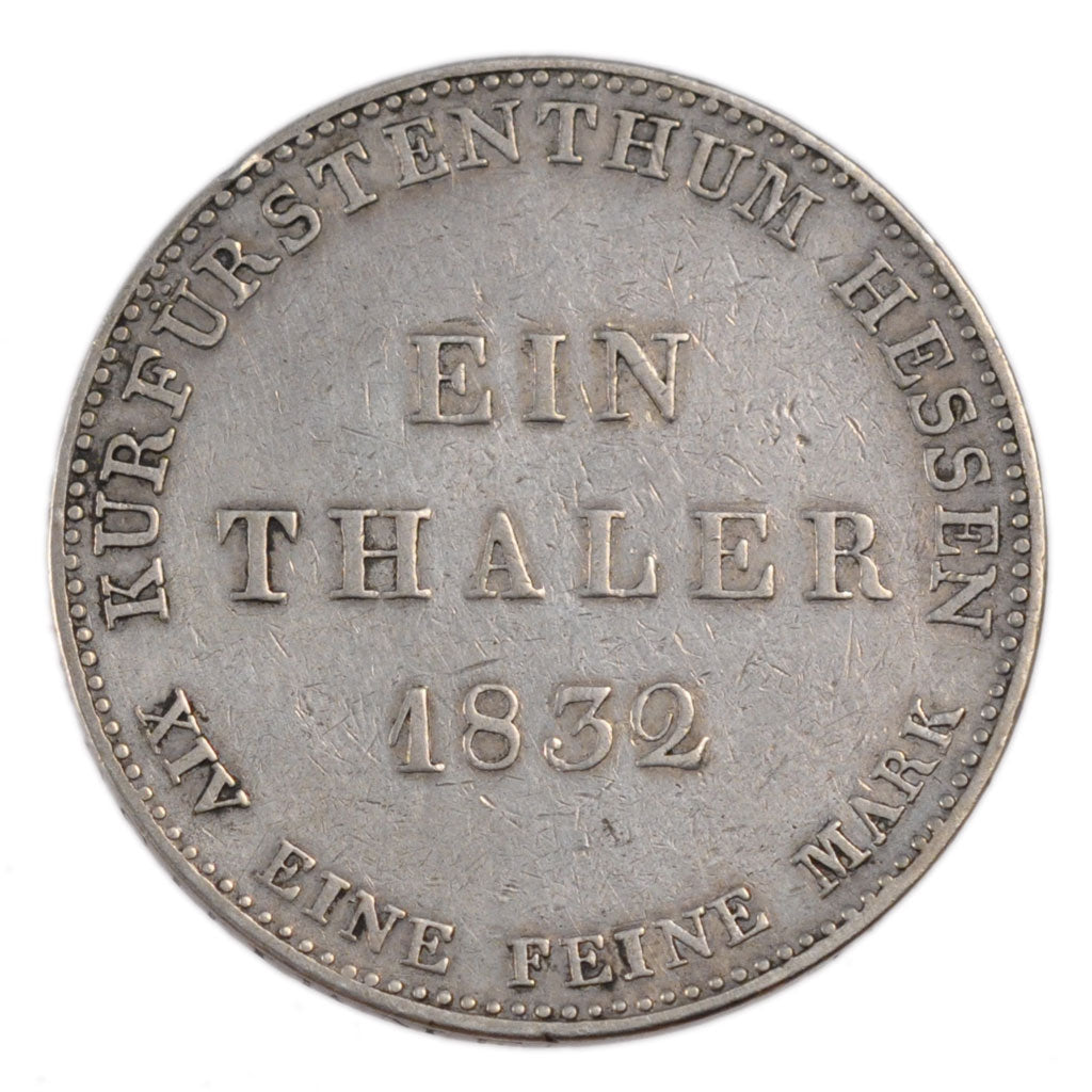 Stati tedeschi, HESSE-CASSEL, Wilhelm II and Friedrich Wilhelm, Thaler, 1832,...