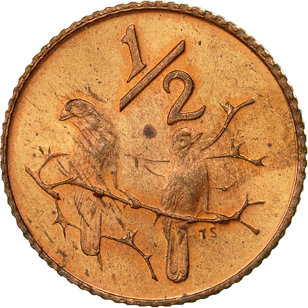 Coin, South Africa, 1/2 Cent, 1970, EF(40-45), Bronze, KM:81