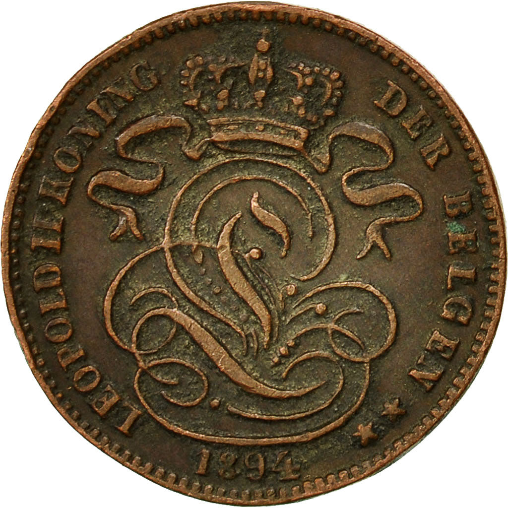 Coin, Belgium, Leopold II, Centime, 1894, EF(40-45), Copper, KM:34.1