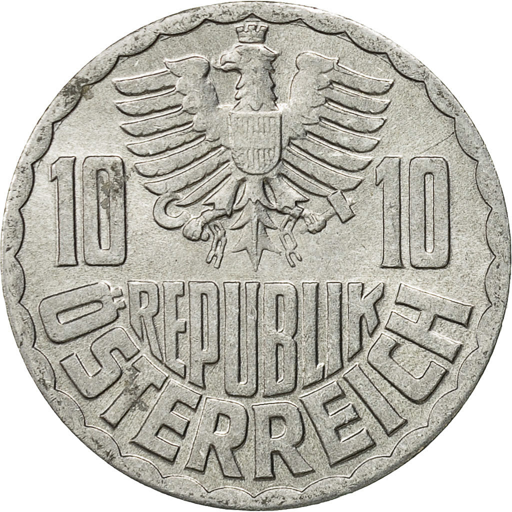 Coin, Austria, 10 Groschen, 1972, Vienna, EF(40-45), Aluminum, KM:2878