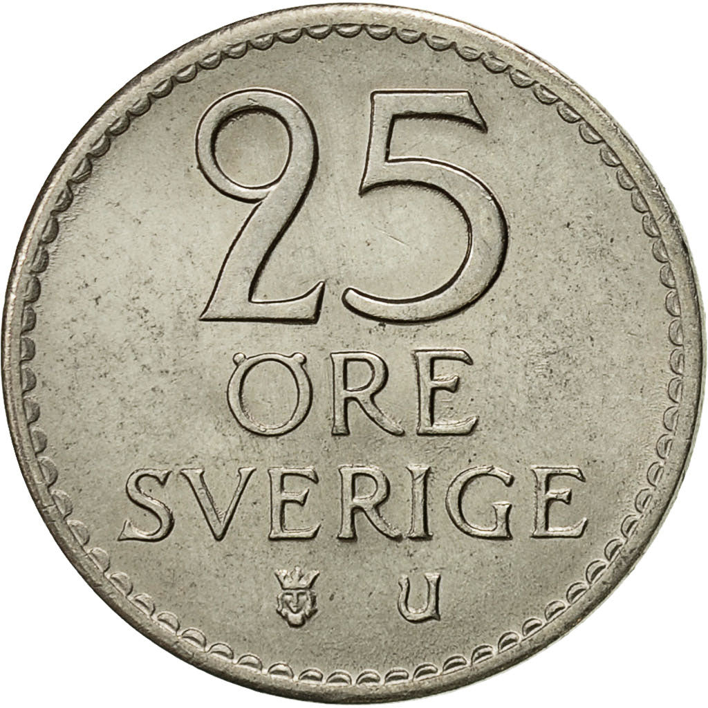 Moneta, Svezia, Gustaf VI, 25 Öre, 1970, BB+, Rame-nichel, KM:836