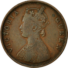 Coin, INDIA-BRITISH, Victoria, 1/2 Anna, 1862, VF(30-35), Copper, KM:468