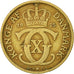 Moneda, Dinamarca, Christian X, Krone, 1925, Copenhagen, MBC, Aluminio - bronce