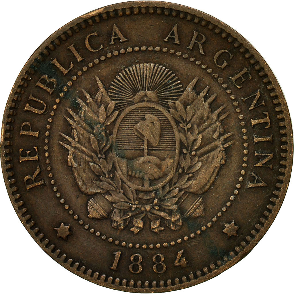 Coin, Argentina, Centavo, 1884, EF(40-45), Bronze, KM:32