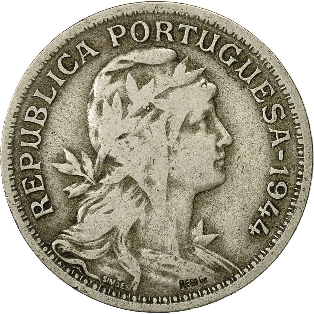 Moneta, Portogallo, 50 Centavos, 1944, BB, Rame-nichel, KM:577