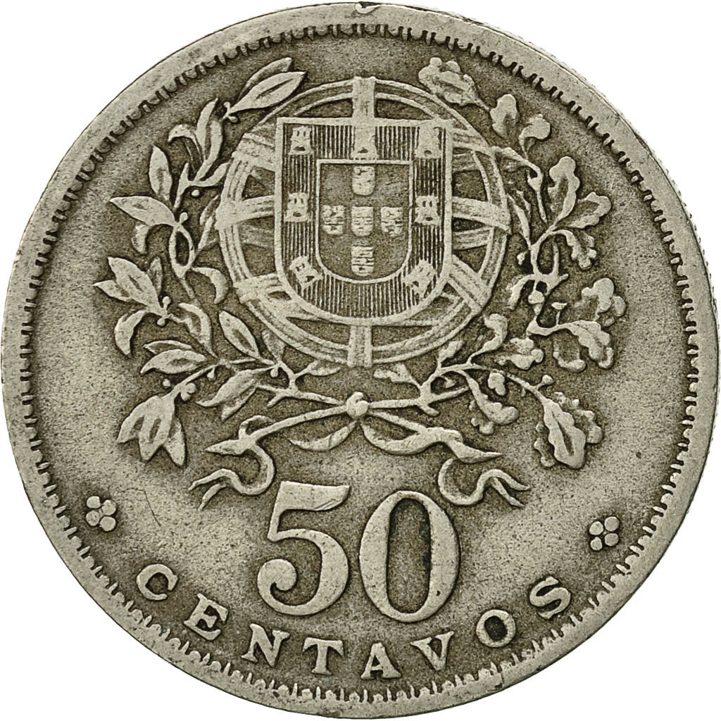 Moneta, Portogallo, 50 Centavos, 1944, BB, Rame-nichel, KM:577