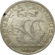 Coin, Portugal, 10 Escudos, 1954, AU(50-53), Silver, KM:586