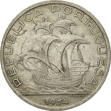 Coin, Portugal, 10 Escudos, 1954, AU(50-53), Silver, KM:586