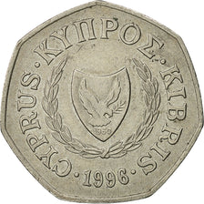 Coin, Cyprus, 50 Cents, 1996, AU(50-53), Copper-nickel, KM:66