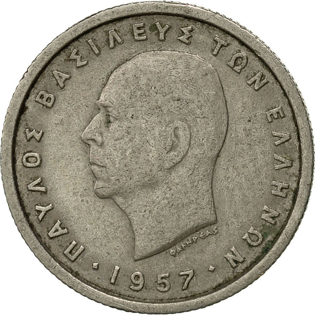 Coin, Greece, Paul I, 50 Lepta, 1957, EF(40-45), Copper-nickel, KM:80