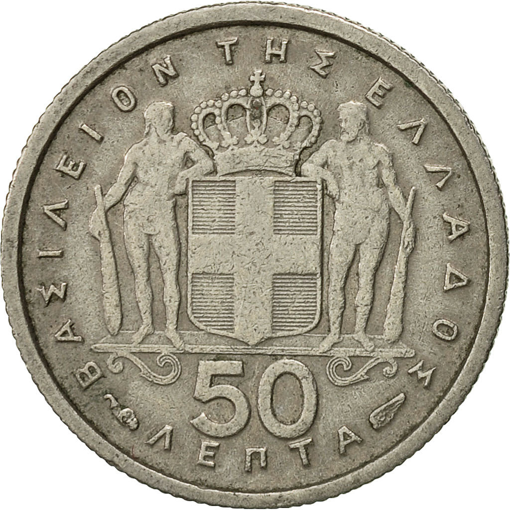 Coin, Greece, Paul I, 50 Lepta, 1957, EF(40-45), Copper-nickel, KM:80