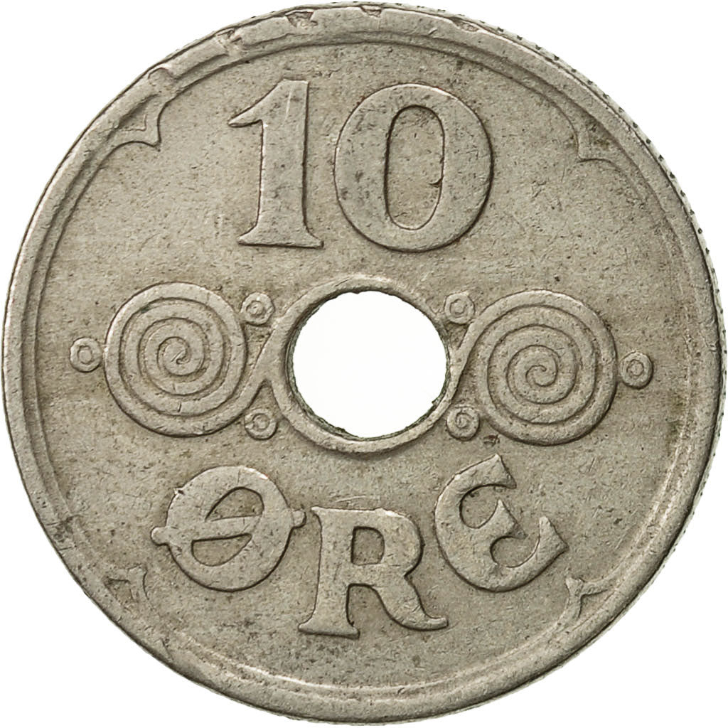 Coin, Denmark, Christian X, 10 Öre, 1937, Copenhagen, EF(40-45), Copper-nickel