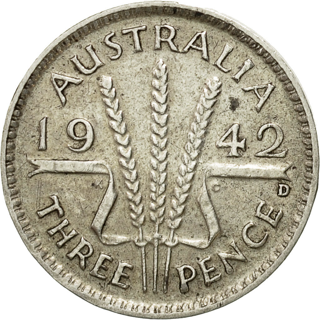 Coin, Australia, George VI, Threepence, 1942, EF(40-45), Silver, KM:37