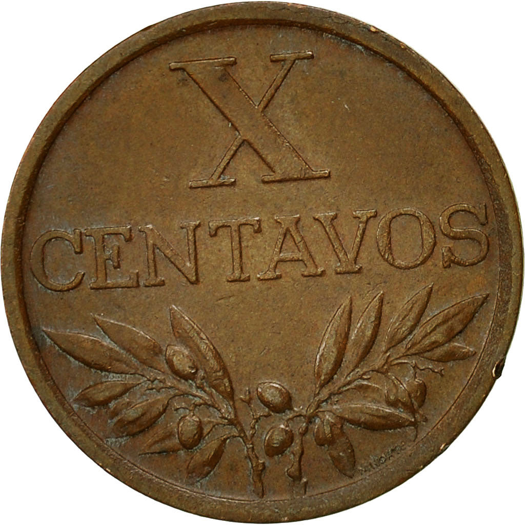 Monnaie, Portugal, 10 Centavos, 1967, TTB, Bronze, KM:583