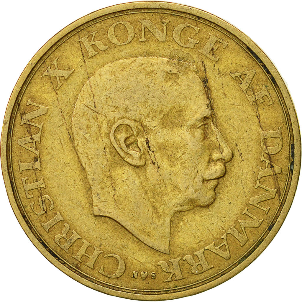 Coin, Denmark, Christian X, Krone, 1942, Copenhagen, VF(30-35), Aluminum-Bronze