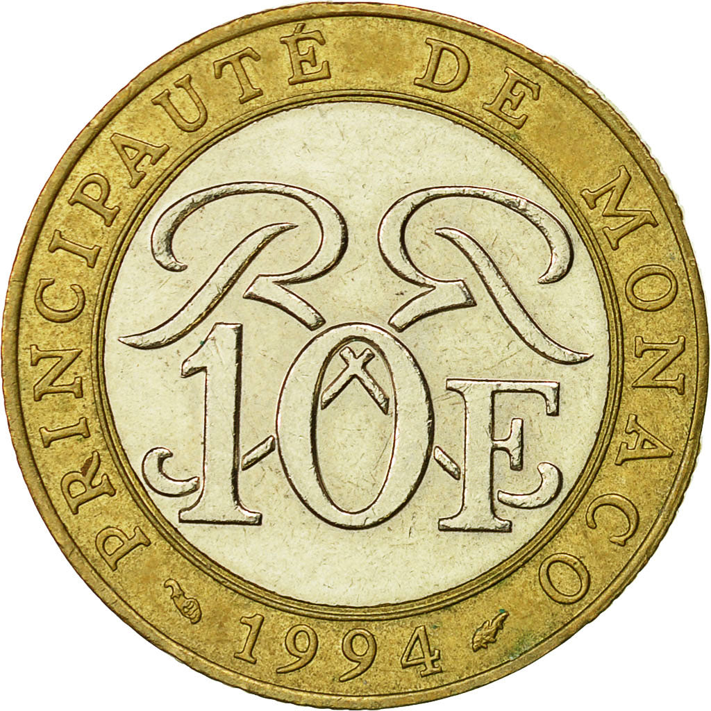 Monaco, Rainier III, 10 Francs, 1994, BB, Bi-metallico, KM:163, Gadoury:MC 160