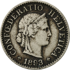 Coin, Switzerland, 5 Rappen, 1893, Bern, EF(40-45), Copper-nickel, KM:26