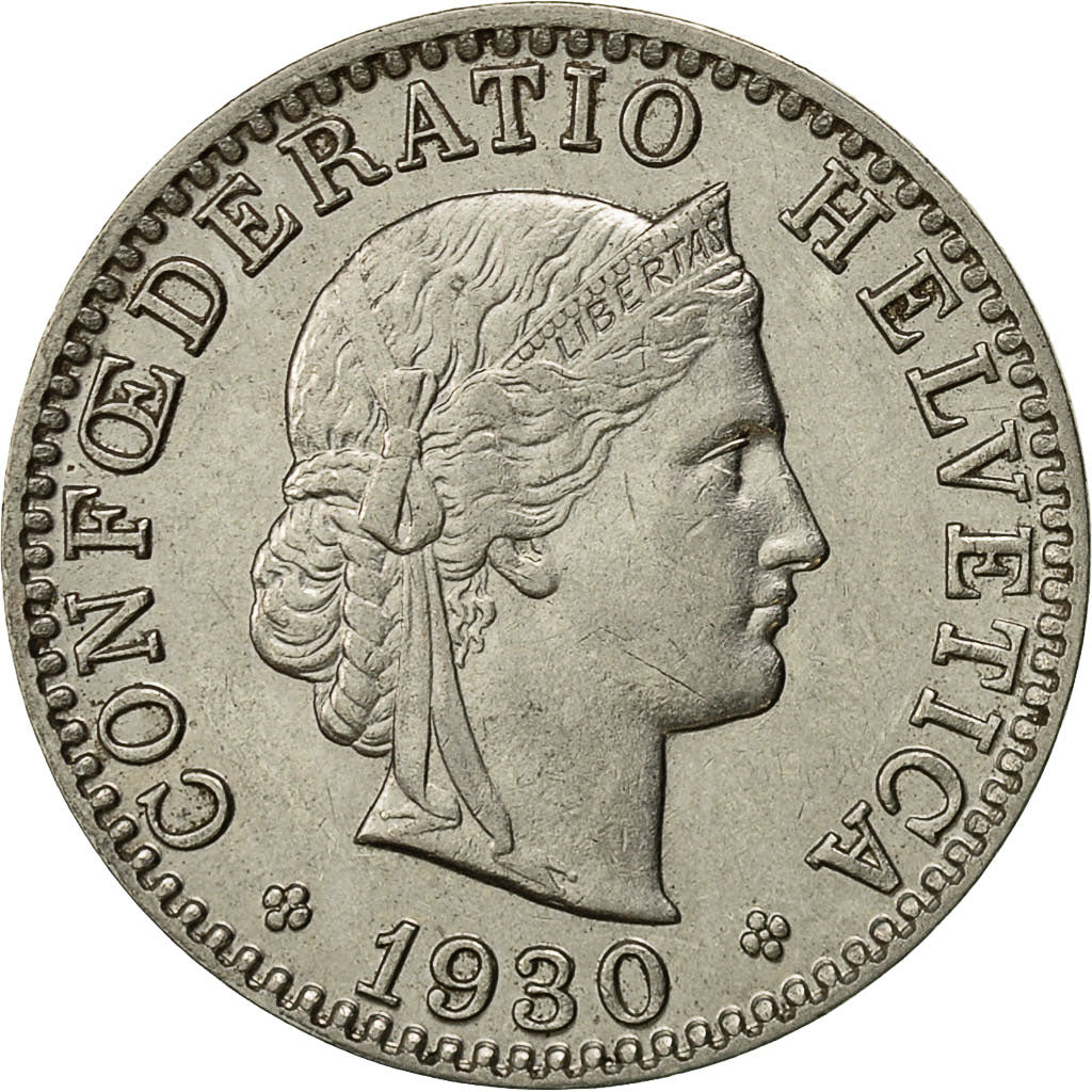 Moneta, Svizzera, 20 Rappen, 1930, Bern, BB+, Nichel, KM:29