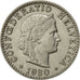 Moneta, Svizzera, 20 Rappen, 1930, Bern, BB+, Nichel, KM:29