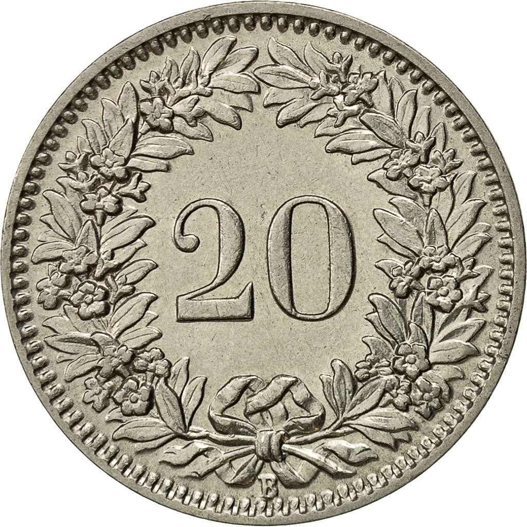 Moneta, Svizzera, 20 Rappen, 1930, Bern, BB+, Nichel, KM:29