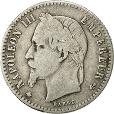 Moneda, Francia, Napoleon III, Napoléon III, 50 Centimes, 1865, Paris, BC+