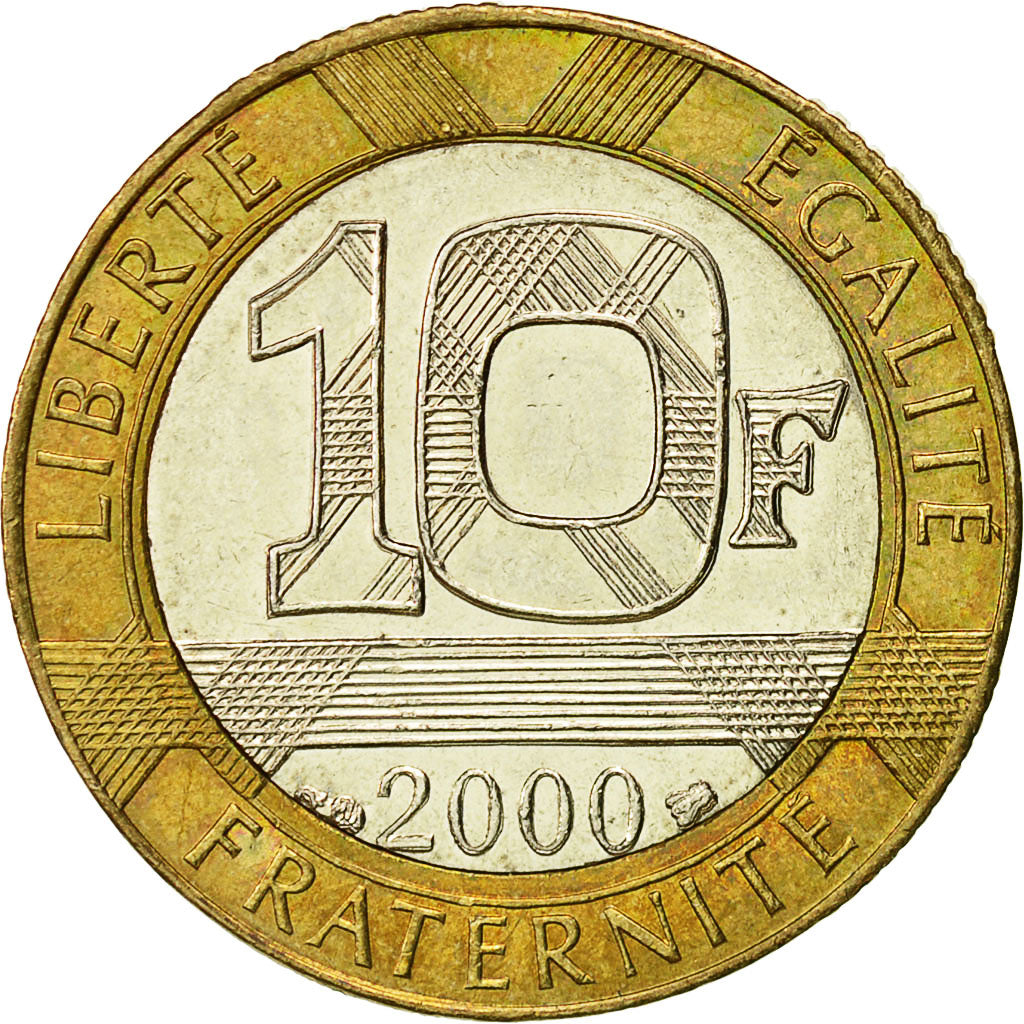 Moneda, Francia, Génie, 10 Francs, 2000, Paris, MBC+, Aluminio - bronce