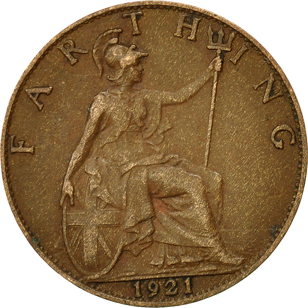 Coin, Great Britain, George V, Farthing, 1921, EF(40-45), Bronze, KM:808.2