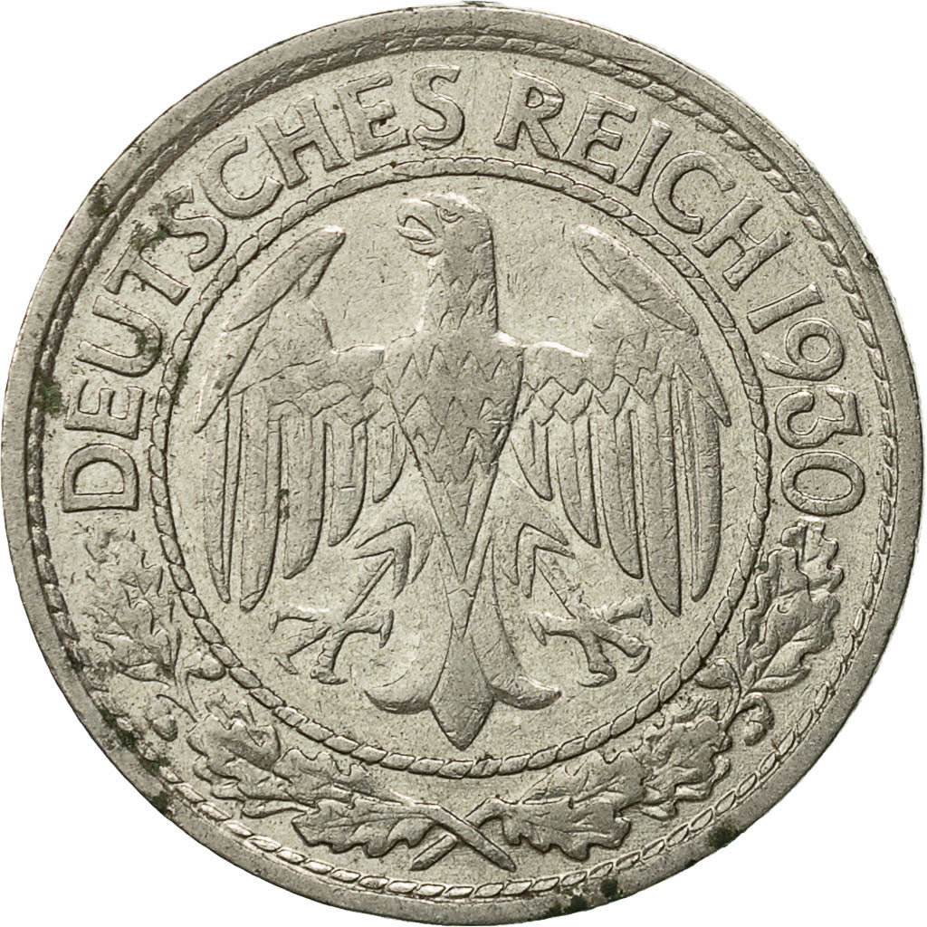Coin, GERMANY, WEIMAR REPUBLIC, 50 Reichspfennig, 1930, Berlin, VF(30-35)