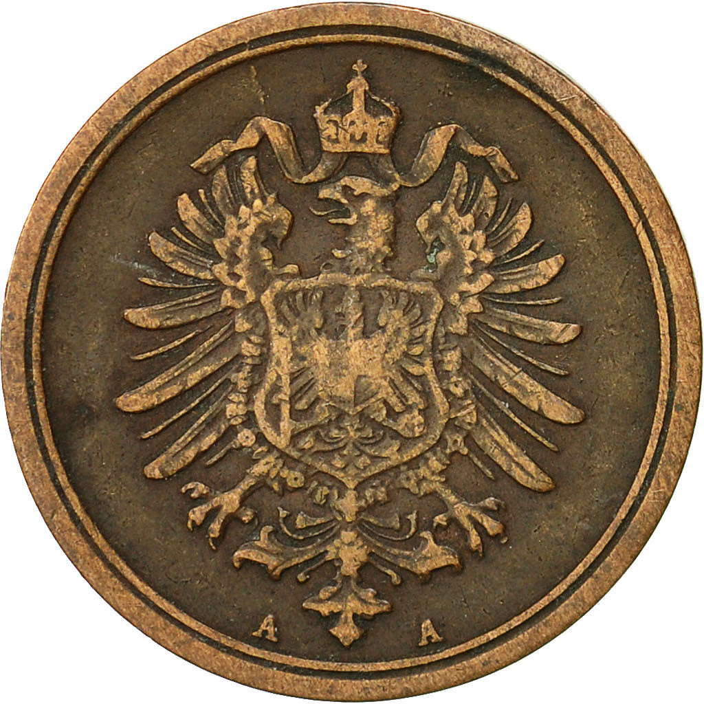 Coin, GERMANY - EMPIRE, Wilhelm I, Pfennig, 1876, Berlin, EF(40-45), Copper