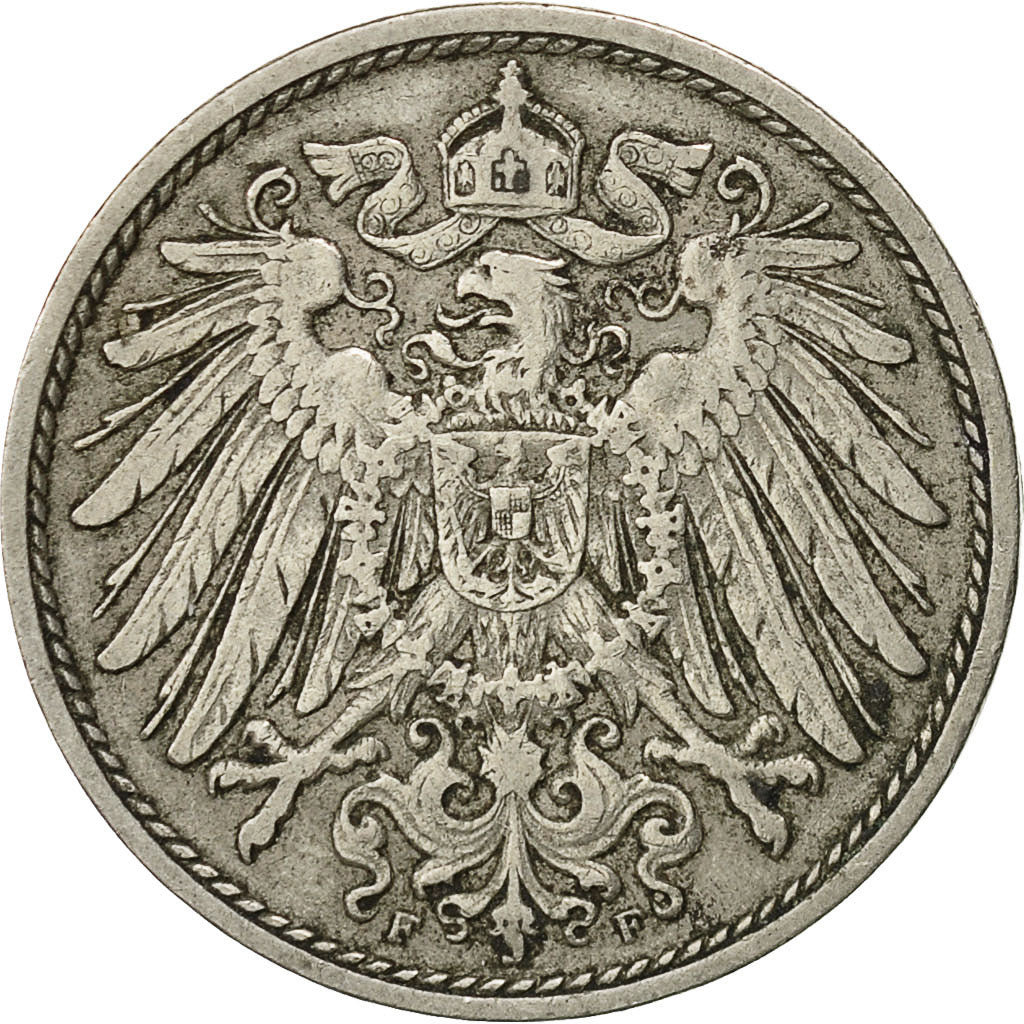Coin, GERMANY - EMPIRE, Wilhelm II, 10 Pfennig, 1907, Stuttgart, EF(40-45)