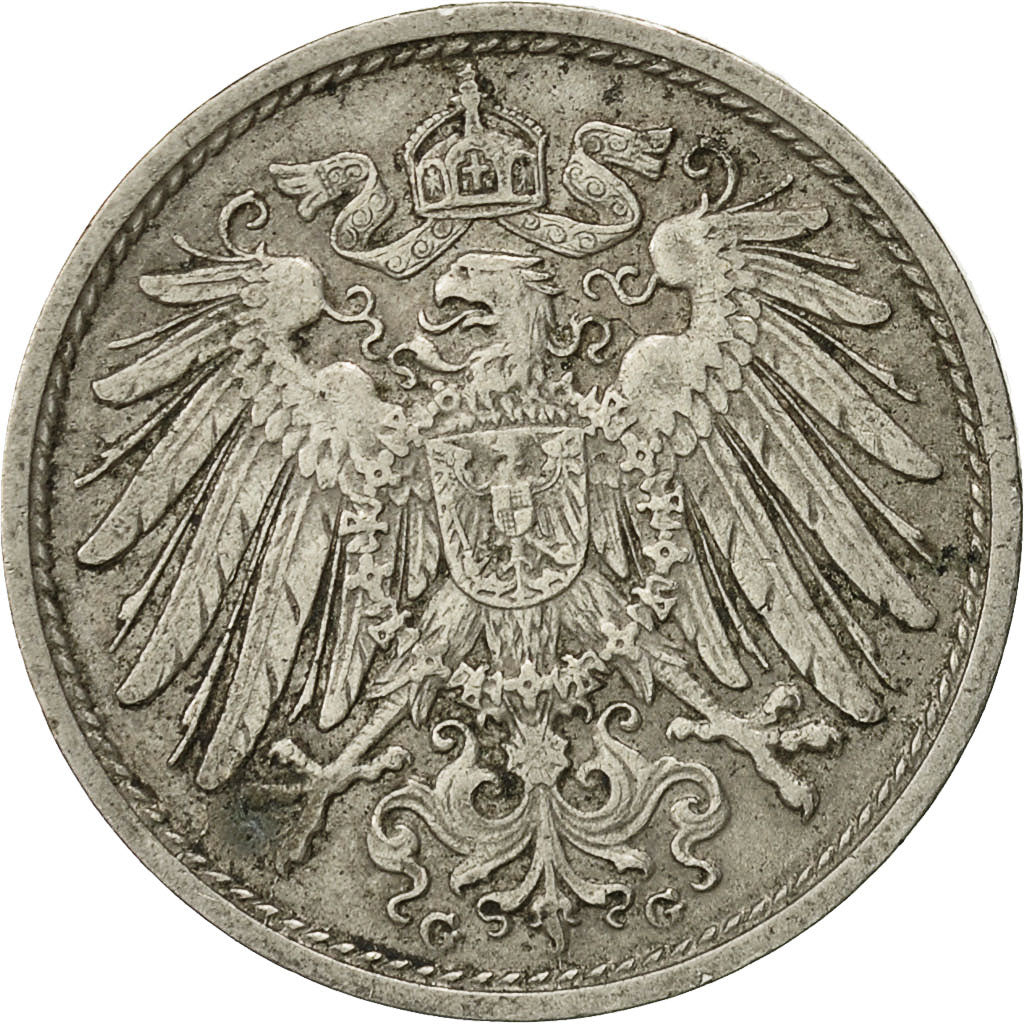 Münze, GERMANY - EMPIRE, Wilhelm II, 10 Pfennig, 1914, Karlsruhe, SS