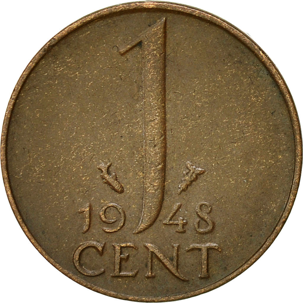 Coin, Netherlands, Wilhelmina I, Cent, 1948, VF(30-35), Bronze, KM:175