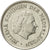 Coin, Netherlands, Juliana, 25 Cents, 1955, VF(30-35), Nickel, KM:183
