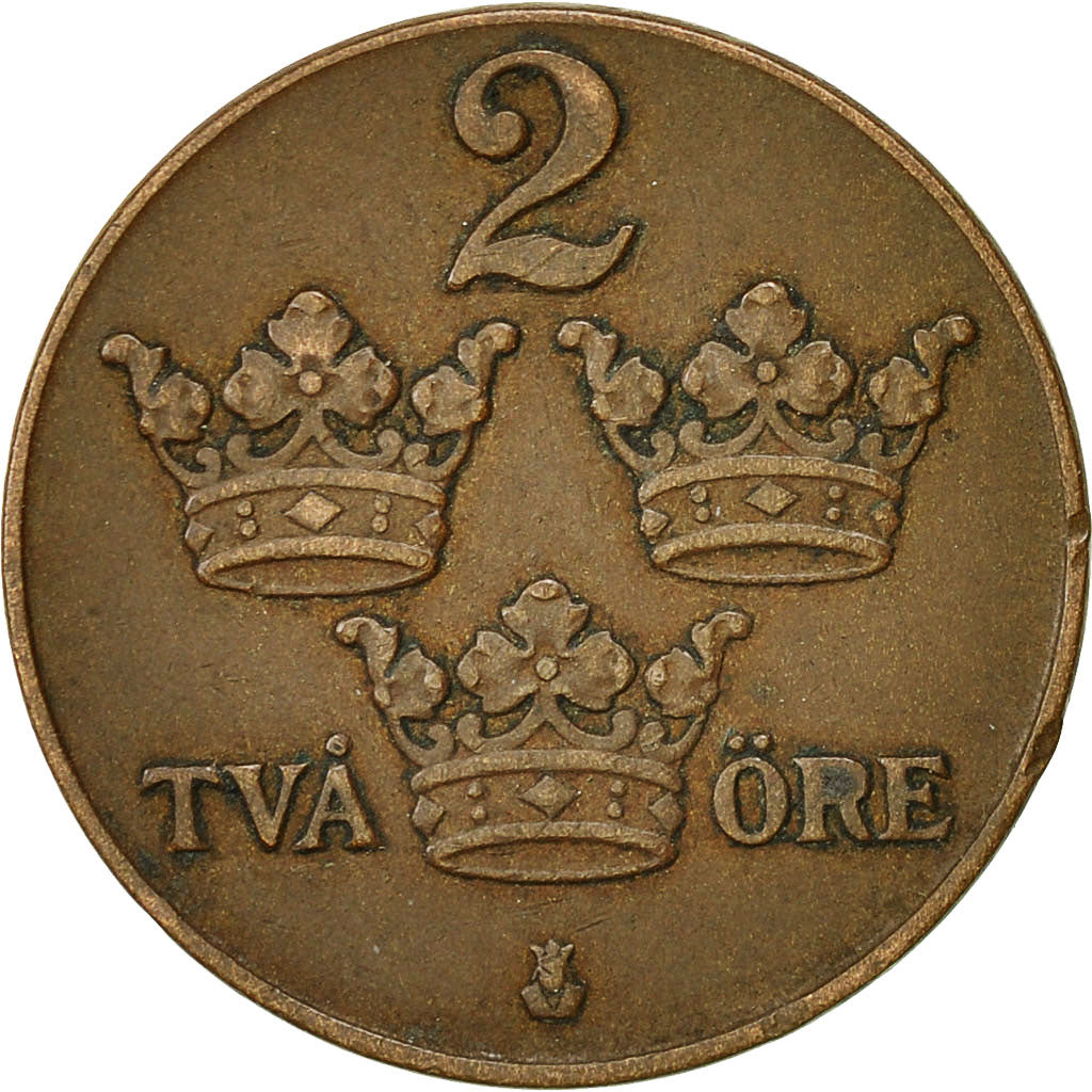 Coin, Sweden, Gustaf V, 2 Öre, 1931, EF(40-45), Bronze, KM:778