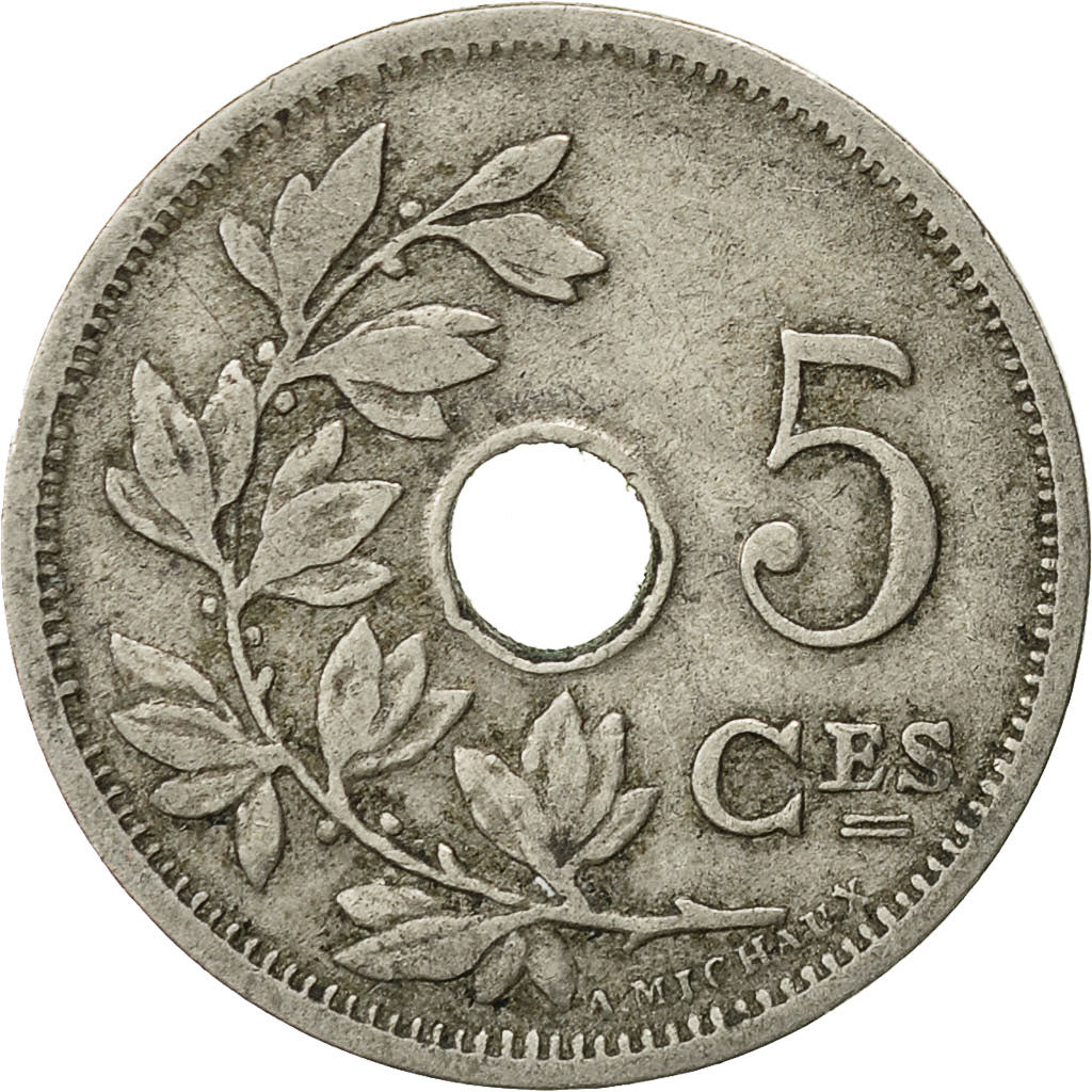 Belgio, 5 Centimes, 1902, BB, Rame-nichel, KM:46