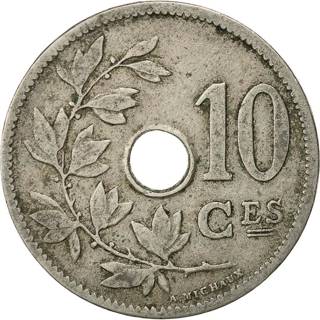 Moneta, Belgio, 10 Centimes, 1904, MB+, Rame-nichel, KM:52