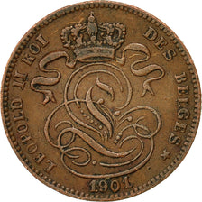 Coin, Belgium, Leopold II, Centime, 1901, AU(50-53), Copper, KM:33.1