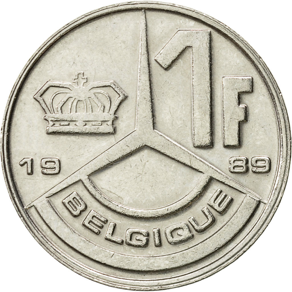 Coin, Belgium, Franc, 1989, EF(40-45), Nickel Plated Iron, KM:170