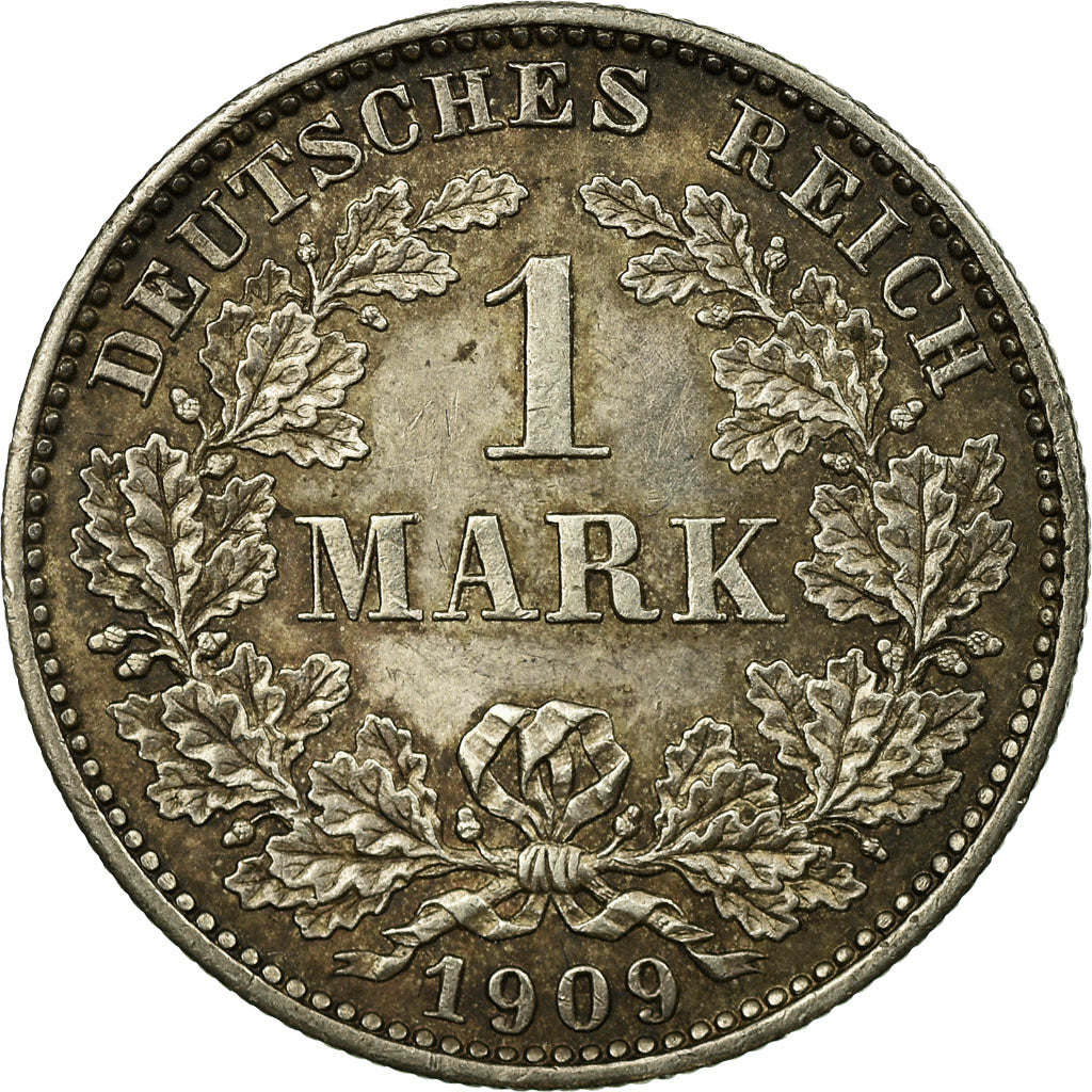 Münze, GERMANY - EMPIRE, Wilhelm II, Mark, 1909, Muldenhütten, SS+, Silber