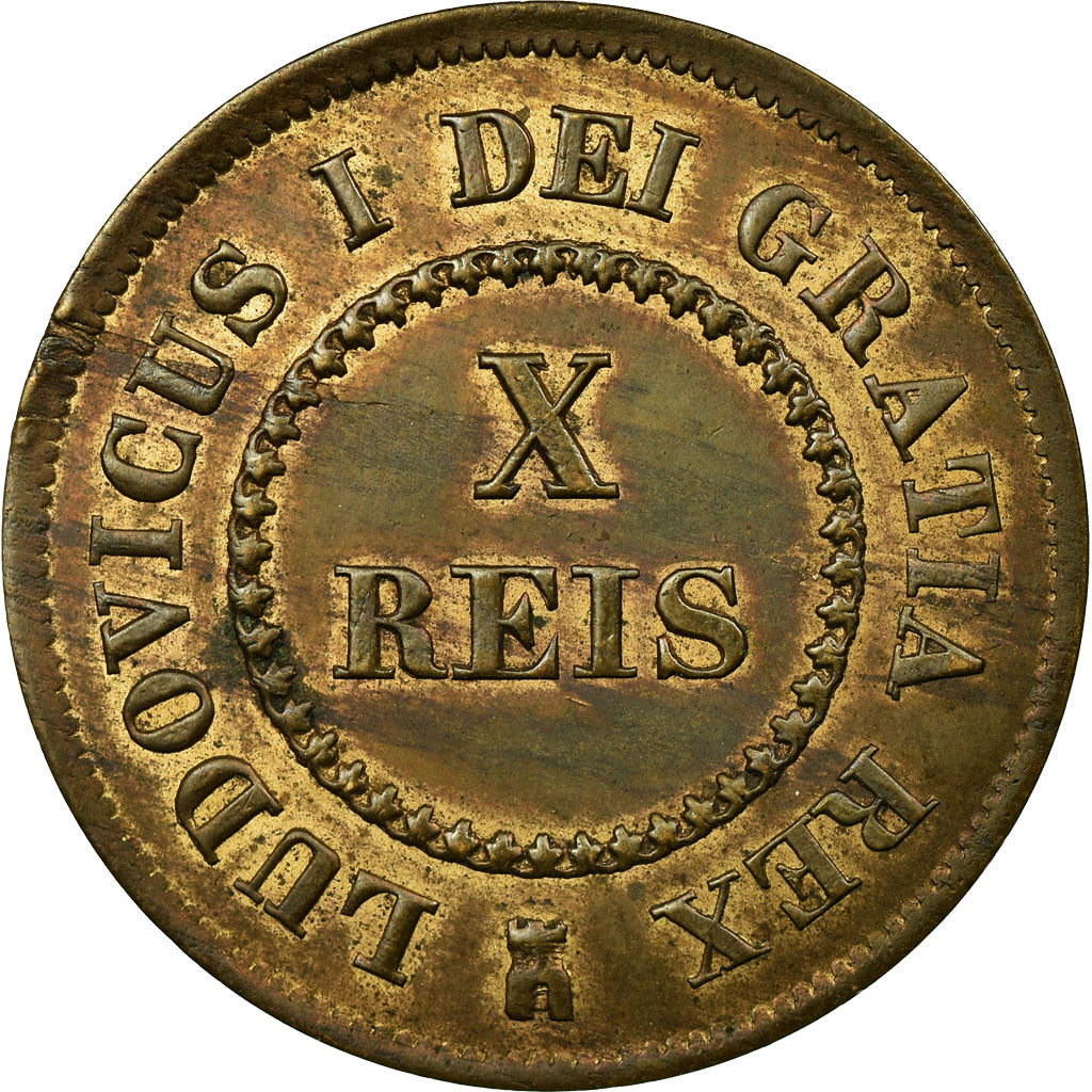 Coin, Portugal, 10 Reis, 1863, MS(60-62), Copper, KM:Pn133