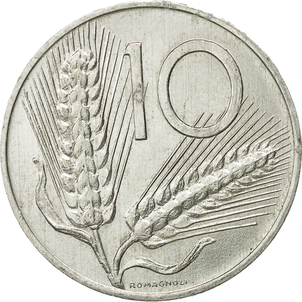 Coin, Italy, 10 Lire, 1979, Rome, AU(50-53), Aluminum, KM:93