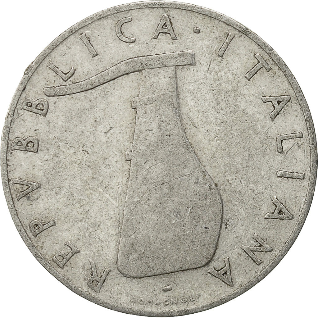 Coin, Italy, 5 Lire, 1954, Rome, VF(30-35), Aluminum, KM:92