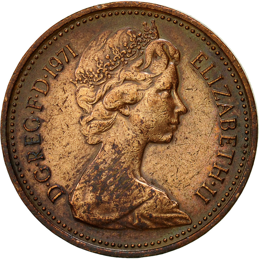 Monnaie, Grande-Bretagne, Elizabeth II, New Penny, 1971, TB+, Bronze, KM:915