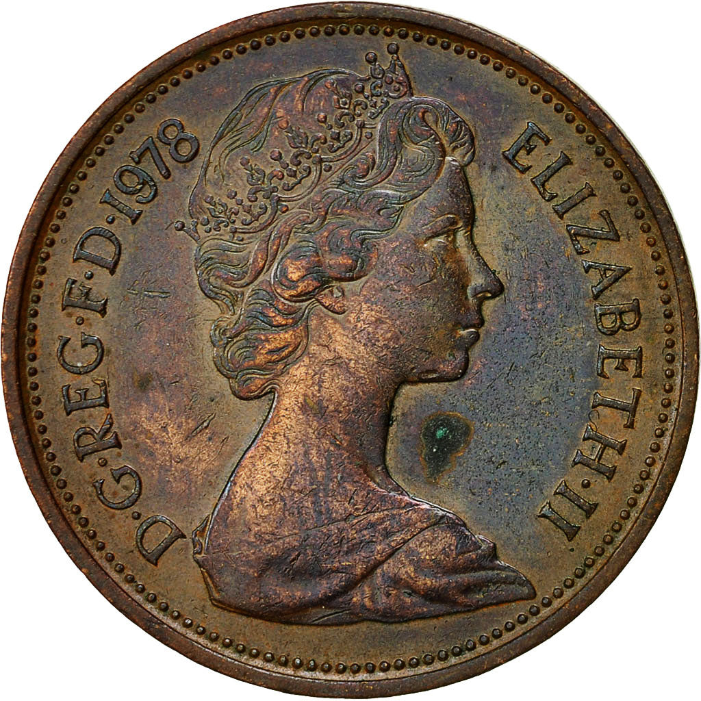 Moneta, Gran Bretagna, Elizabeth II, 2 New Pence, 1978, MB+, Bronzo, KM:916