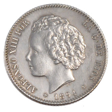 SPAIN, Peseta, 1894, KM #702, AU(55-58), Silver, 5.00