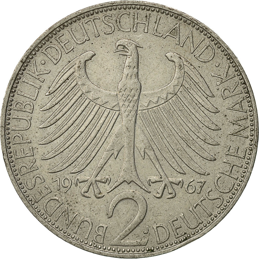 Moneta, GERMANIA - REPUBBLICA FEDERALE, 2 Mark, 1967, Hambourg, BB, Rame-nichel