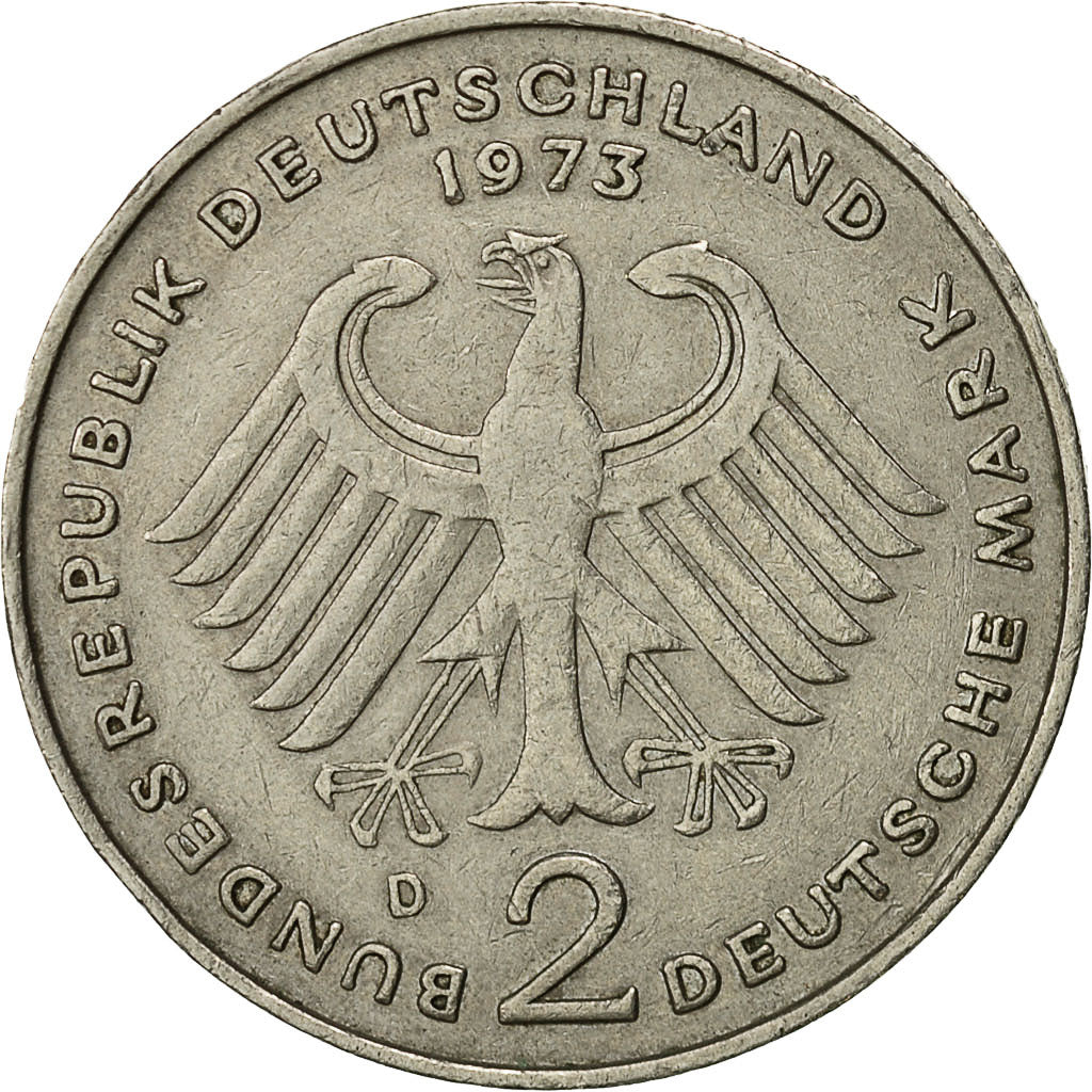 Münze, Bundesrepublik Deutschland, 2 Mark, 1973, Munich, SS, Copper-Nickel Clad