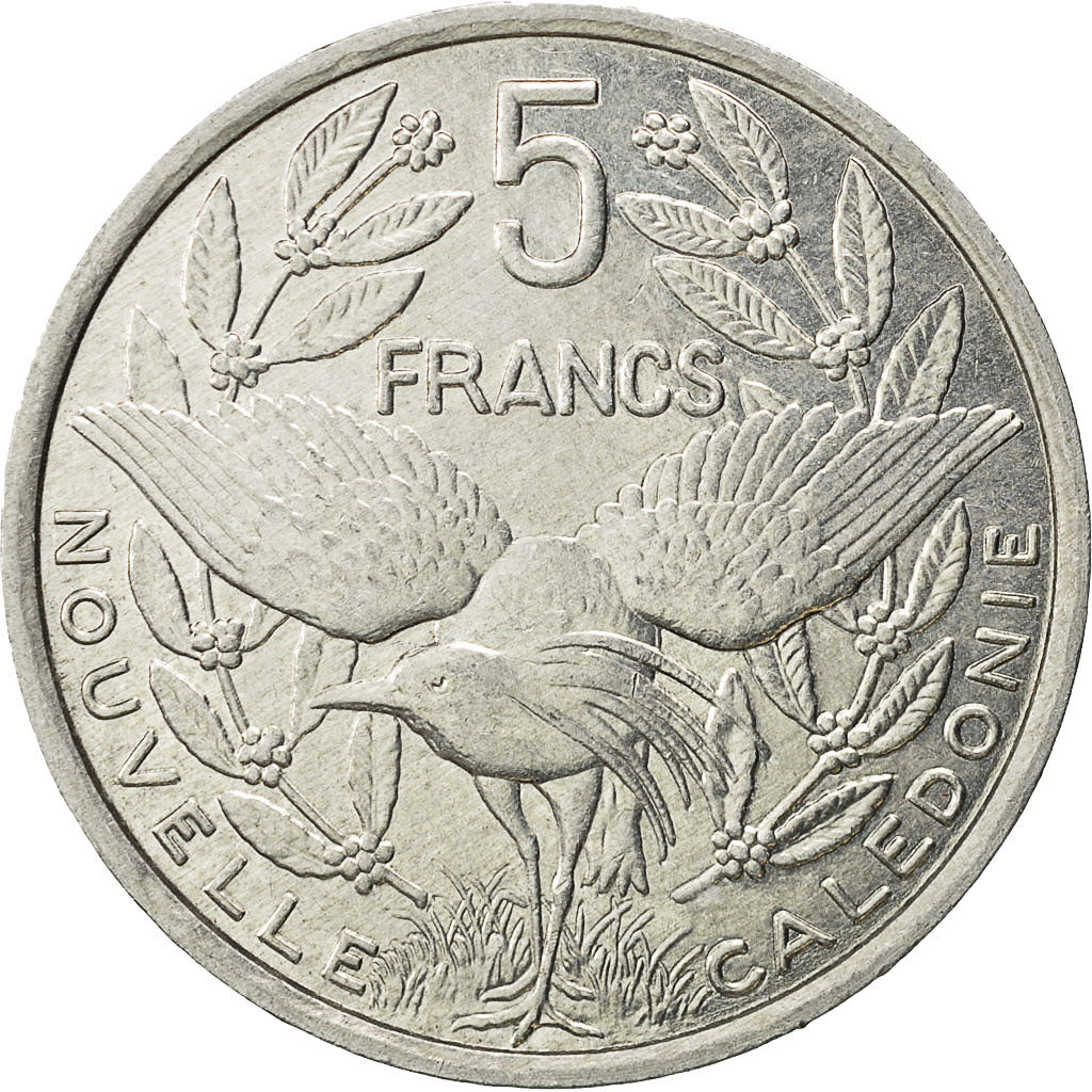 Coin, New Caledonia, 5 Francs, 2001, Paris, AU(55-58), Aluminum, KM:16