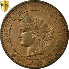 Monnaie, France, Cérès, 10 Centimes, 1875, Paris, PCGS, MS63BN, Bronze