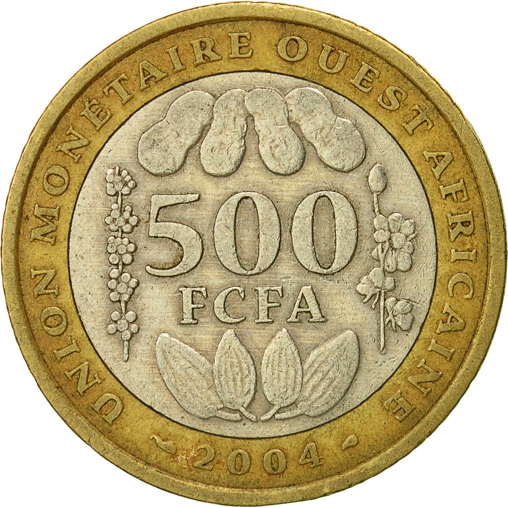 Coin, West African States, 500 Francs, 2004, Paris, EF(40-45), Bi-Metallic